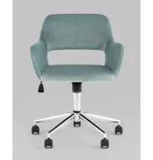Офисное кресло Stool Group Ross chrome velvet Olive 61 велюр серо-зеленый