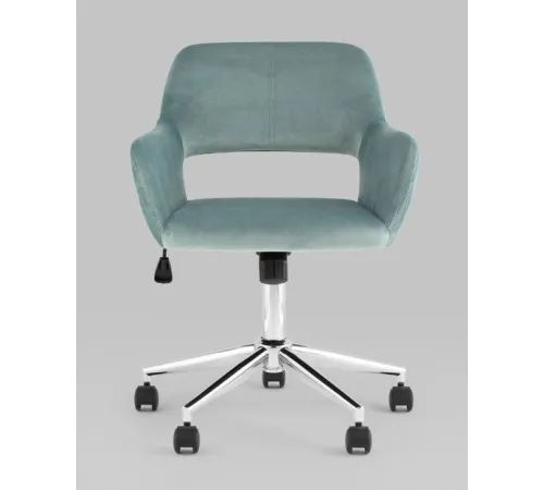 Офисное кресло Stool Group Ross chrome velvet Olive 61 велюр серо-зеленый