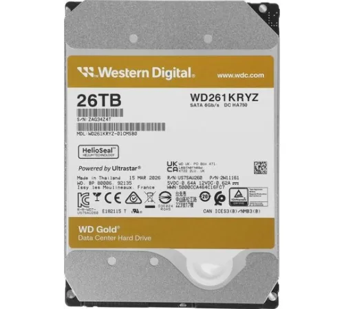 Жесткий диск WD Gold 26TB WD261KRYZ