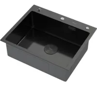 Кухонная мойка ARFEKA Eco AR 600*500 POP-UP BLACK PVD NANO DECOR MILLET GRAINS