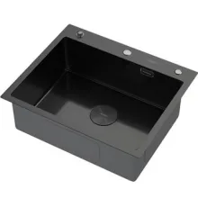 Кухонная мойка ARFEKA Eco AR 600*500 POP-UP BLACK PVD NANO DECOR MILLET GRAINS