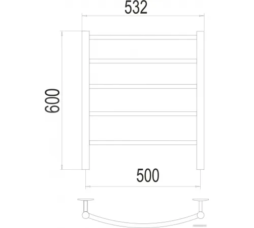 Полотенцесушитель Granula Классик 50x60 D32 кнопка