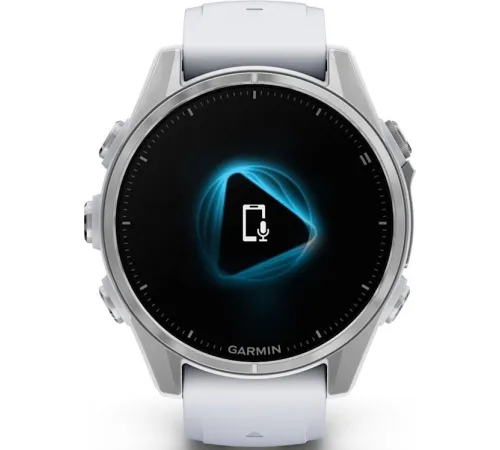 Умные часы Garmin Fenix 8 43мм серебристый, белый ремешок