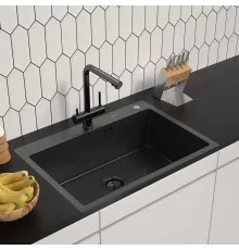 Кухонная мойка ARFEKA ECO AR 700*500 BLACK PVD NANO DECOR