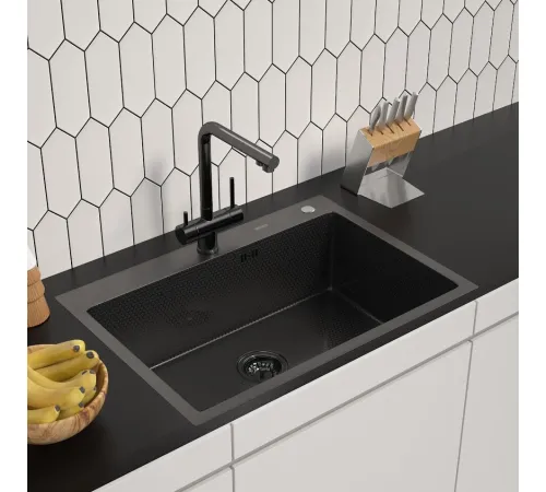 Кухонная мойка ARFEKA ECO AR 700*500 BLACK PVD NANO DECOR
