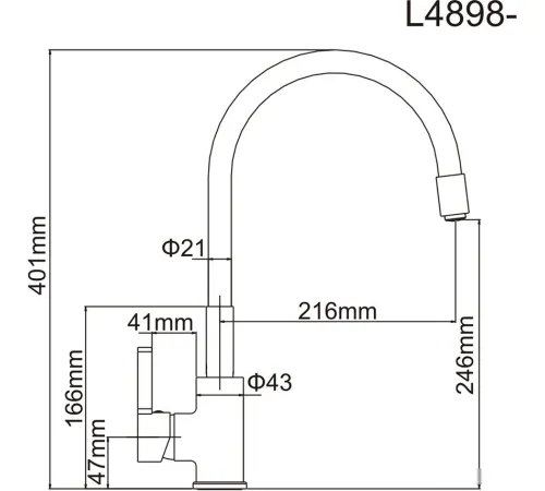 Смеситель Ledeme H98 L4898-2 черный/хром