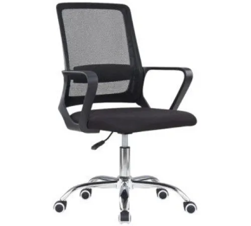 Офисное кресло SitZone U-0385 CH черный, крестовина хром, без подголовника