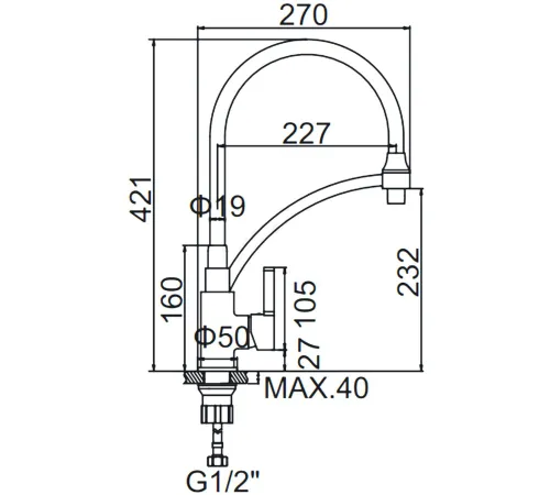 Смеситель Ledeme L4499-2 хром/черный