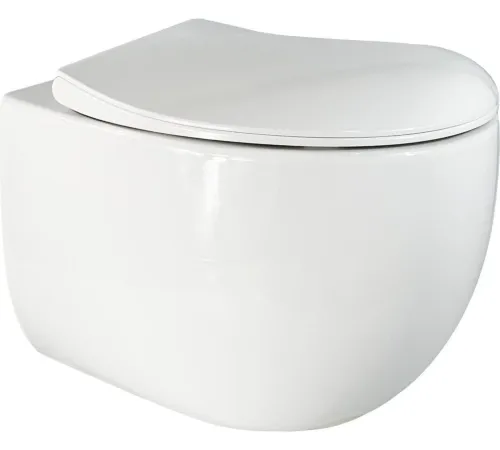 Унитаз подвесной Roxen Egg в комплекте с инсталляцией StounFix Dual Fresh 6 в 1 966436 кнопка: серый бетон