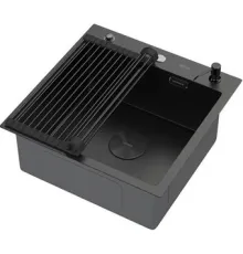 Кухонная мойка ARFEKA ECO AR мойка 500*500 POP-UP, роллер-мат, дозатор BLACK