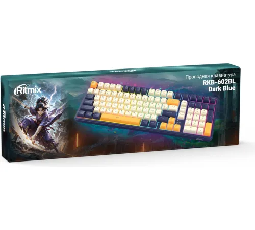 Клавиатура Ritmix RKB-602BL синий/бежевый