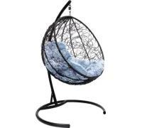 Подвесное кресло M-Group Круг 11050409 черный ротанг/серая подушка