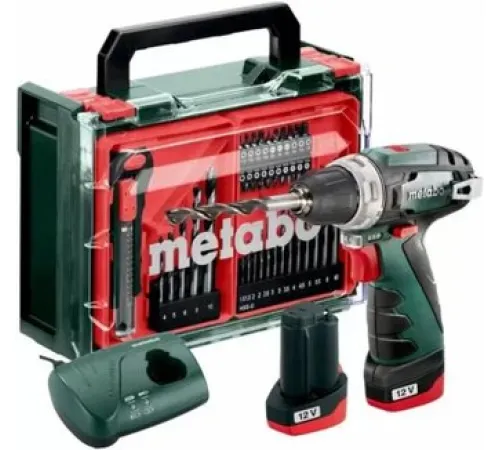 Дрель-шуруповерт Metabo PowerMaxx BS 12 Set 600080710 с 2-мя АКБ, кейс