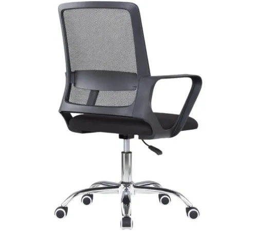 Офисное кресло SitZone U-0385 CH черный, крестовина хром, без подголовника