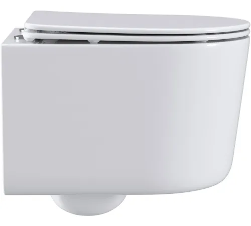 Унитаз подвесной Roxen Simple compact в комплекте с инсталляцией StounFix Dual Fresh 6 в 1 968480 кнопка: брашированное золото