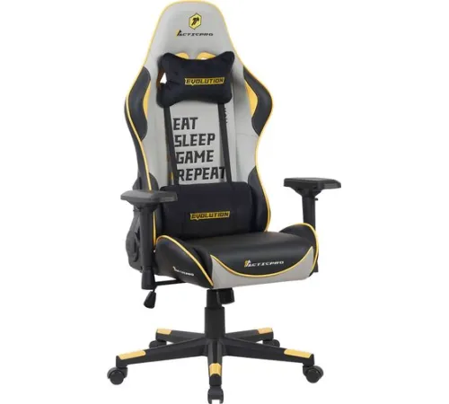 Игровое геймерское кресло Evolution Tactic PRO Special edition D2 черный/серый/желтый