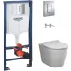 Унитаз подвесной AM.PM Sunny Flashclean C85C1701SC + GROHE Rapid SL 38772001