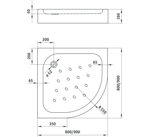 Душевой поддон Deante Standard New 80x80 KTA 054B