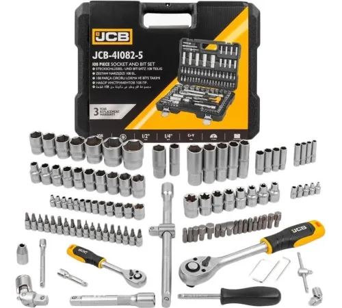 Набор трещотка с головками и битами JCB JCB-41082-5 108 предметов