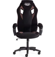Игровое геймерское кресло TetChair Pilot флок/ткань черный/черный/коричневый