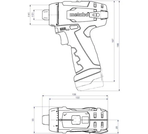 Дрель-шуруповерт Metabo PowerMaxx BS Basic 600984500 с 2-мя АКБ, кейс