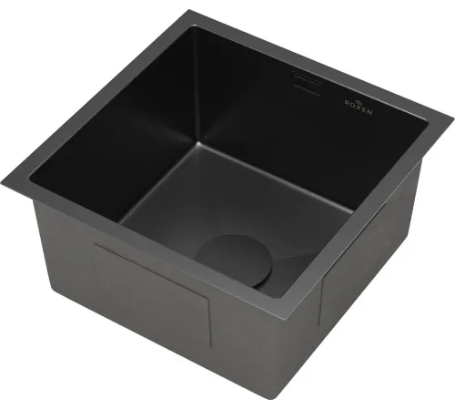 Кухонная мойка Roxen Uno 560210-44B 440*440 PVD графит под столешницу с ролл-матом и дозатором