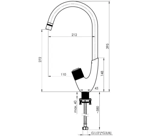 Смеситель Rubineta Swan-33BK SW0068