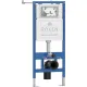 Унитаз подвесной Roxen Cube Tornado Bidet в комплекте с инсталляцией StounFix Dual Fresh 6 в 1 868599 кнопка: оружейная сталь матовая