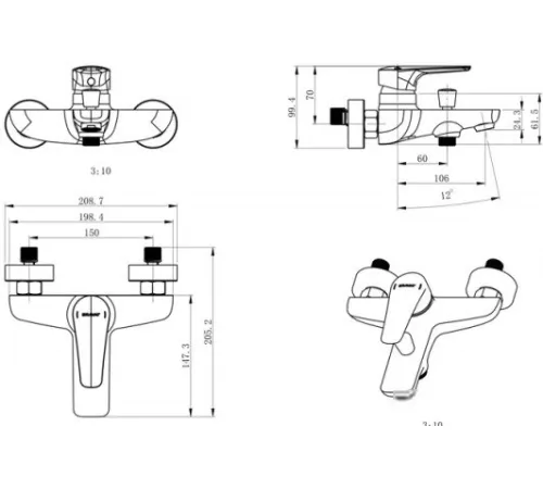 Смеситель Bravat Arden F6351385CP-01-RUS