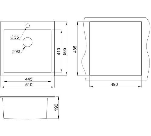 Кухонная мойка Granula 5102 графит