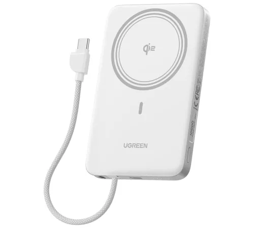 Внешний аккумулятор Ugreen Magflow Air Qi2 15W PB570 75983B 10000mAh белый