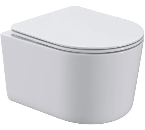 Унитаз подвесной Roxen Simple compact в комплекте с инсталляцией StounFix Dual Fresh 6 в 1 968486 кнопка: сатин