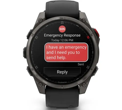 Умные часы Garmin Fenix 8 Pro 47 мм серый, черный силиконовый ремешок