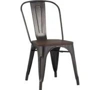 Стул Stool Group Tolix wood черный патина золото