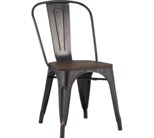Стул Stool Group Tolix wood черный патина золото
