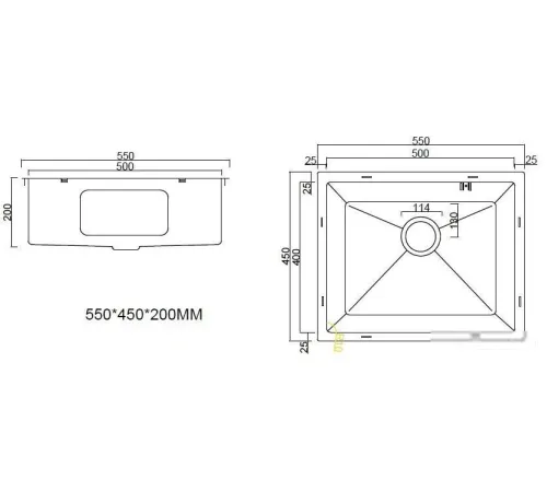 Кухонная мойка ARFEKA ECO AR 550*450 SATIN
