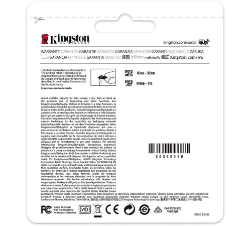 Карта памяти Kingston Canvas Select Plus microSDXC 128GB SDCS2/128GBSP