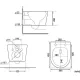 Унитаз подвесной Roxen Simple Compact в комплекте с инсталляцией StounFix Dual Fresh 6 в 1 913681 кнопка: хром глянец