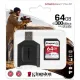 Карта памяти Kingston Canvas React Plus SDXC 64GB MLPR2/64GB с кардридером