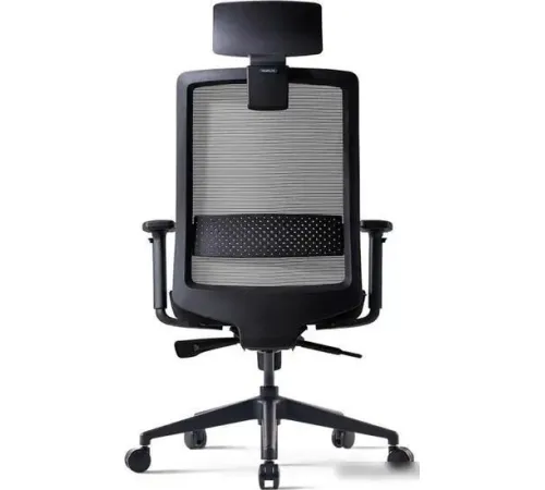 Офисное кресло Bestuhl S30 Black Pl с подголовником и подлокотником черная сетка/серая ткань