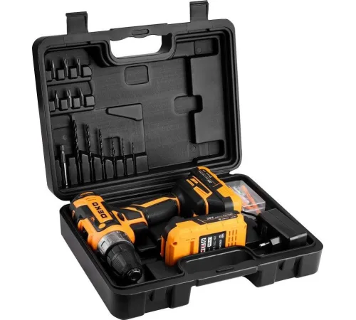 Дрель-шуруповерт Deko GCD20DU PRO Set 083-1040 с 2-мя АКБ, кейс