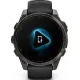Умные часы Garmin Fenix 8 Sapphire, Titanium 47мм угольно-черный DLC, пепельно-черный силиконовый ремешок