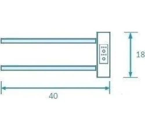 Полотенцесушитель Маргроид Ferrum Cook СНШ профильный 18*40 Графит, скрытого монтажа, таймер справа