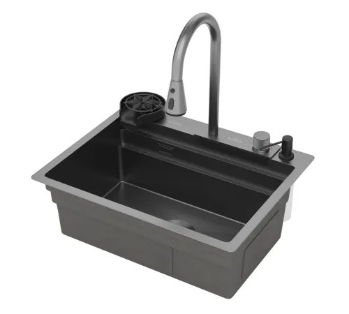 Кухонная мойка Roxen Stage Plus 560250-60B многофункциональная 8 в 1 60*48/графит