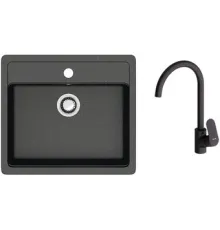 Кухонная мойка Berge BR-5750 + Like F8007122 черный