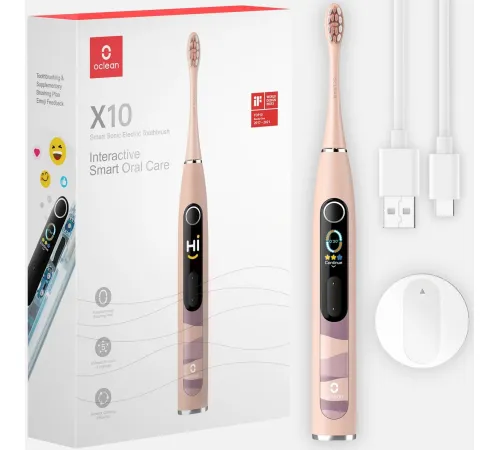 Электрическая зубная щетка Oclean X10 Smart Electric Toothbrush розовый