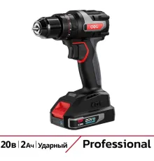 Ударная дрель-шуруповерт Deli DE-CZ20-2D2 с 2-мя АКБ, сумка
