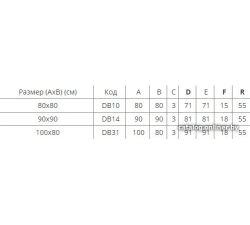 Душевой поддон Riho Kolping закругленный 90x90 [DB14]