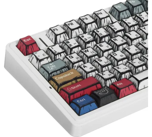 Клавиатура AULA F75 Comic Keycap, Leobog Graywood V3
