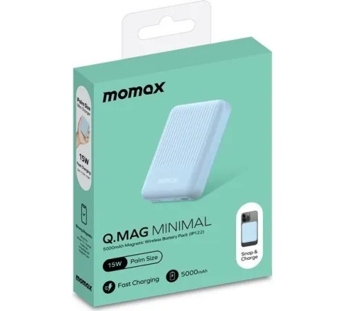 Внешний аккумулятор Momax Q.MAG Minimal IP122 5000mAh голубой